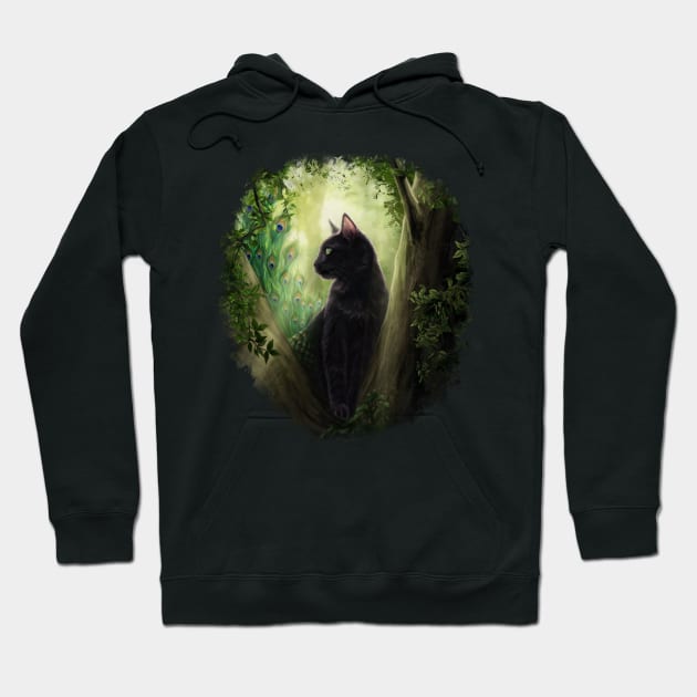 Peacock Cat Hoodie by Art of Ariel Burgess